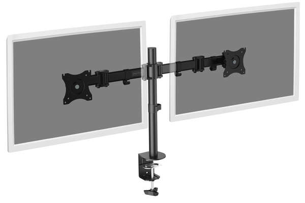 Naar omschrijving van DA-90349 - Dual Monitor Desk Clamp Mount, 15-27