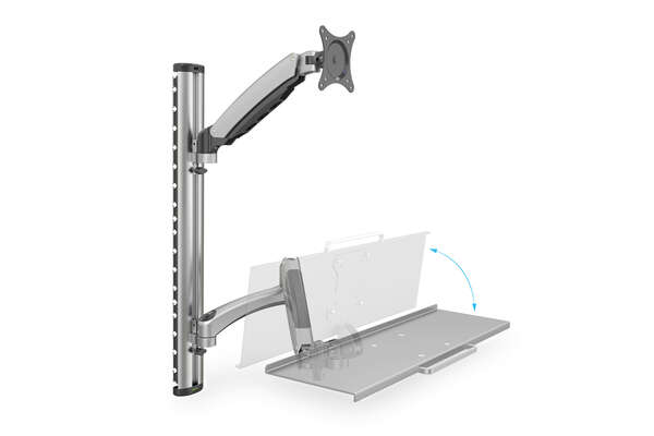 Naar omschrijving van DA-90354 - Workstation (Monitor, Keyboard) Wall Mount 27 inch, 6 kg, VESA 75x75, 100x100, silver