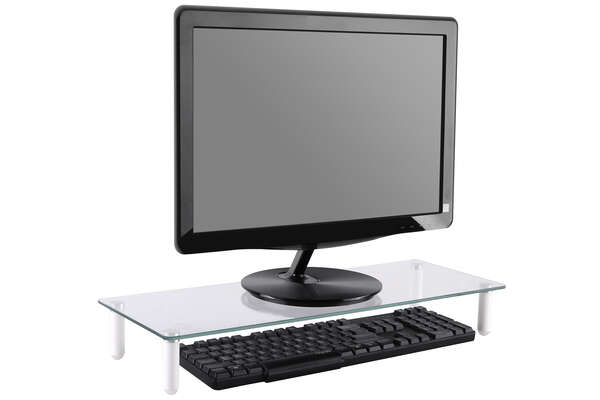 Naar omschrijving van DA-90358 - Tabletop Glass Monitor Riser 560x210x80mm, max load up to 20kg