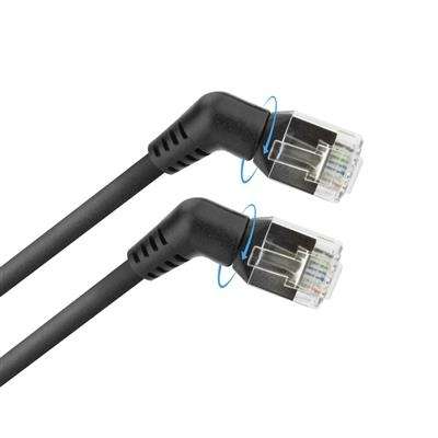 Naar omschrijving van DD1901 - Slim 360 gr draaibaar CAT6A patchkabel U/FTP PIMF SlimLine zwart 1m