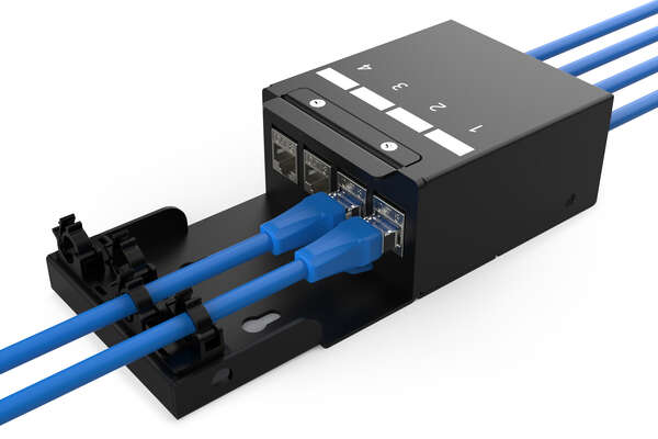 Naar omschrijving van DN-93708-4 - Consolidation Point Box, 4 ports Keystone modules with smart cable manager