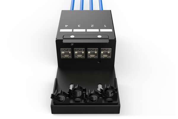 Naar omschrijving van DN-93708-4 - Consolidation Point Box, 4 ports Keystone modules with smart cable manager