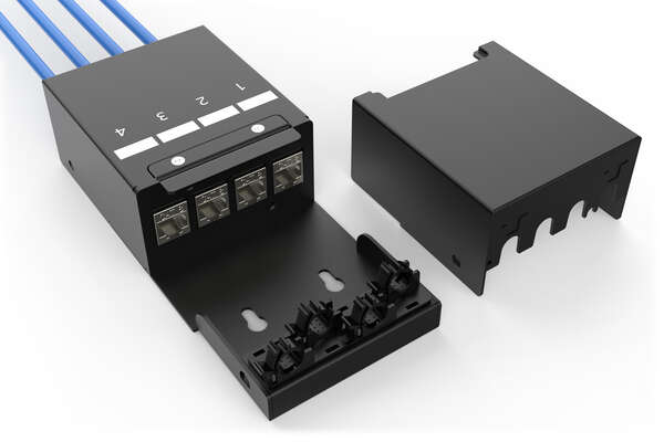 Naar omschrijving van DN-93708-4 - Consolidation Point Box, 4 ports Keystone modules with smart cable manager