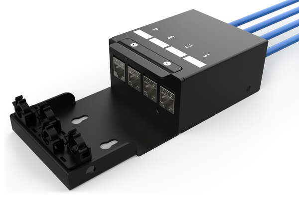 Naar omschrijving van DN-93708-4 - Consolidation Point Box, 4 ports Keystone modules with smart cable manager