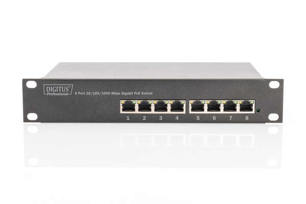 Naar omschrijving van DN-95317 - Gigabit Ethernet PoE switch 8-port PoE, 10 inch, 80W PoE budget