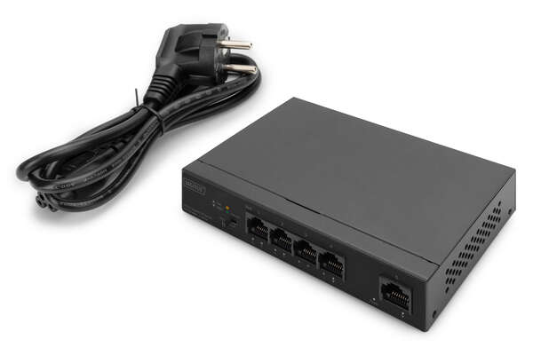 Naar omschrijving van DN-95330-1 - DIGITUS Gigabit Ethernet PoE-switch 4-poorts PoE + 1-poorts uplink, 60 W PoE bud