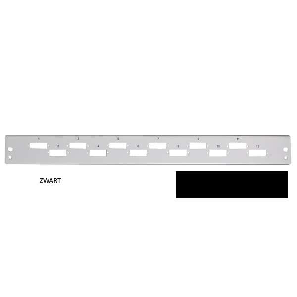 Naar omschrijving van EFO53019-1N - FO-frontplate 12-v SC duplex zwart