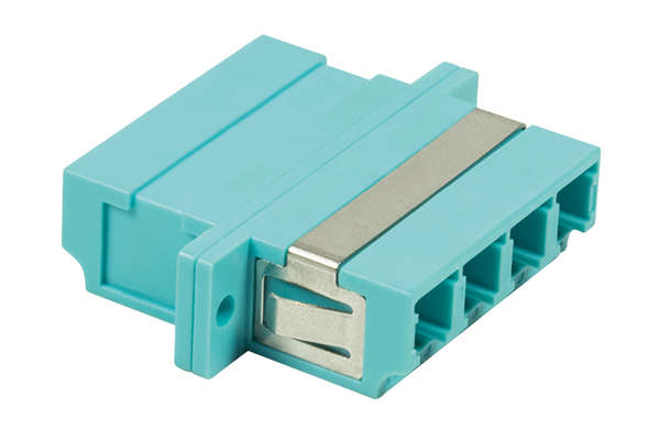 Naar omschrijving van FA04LC3 - Fiber optic LC quad adapter met keramische huls,  aqua, OM3