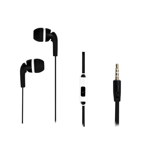 Naar omschrijving van HS0050 - In-ear stereo headset with microphone, black-white