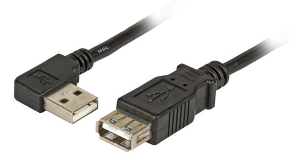 Naar omschrijving van K5246SW-0-5 - USB2.0 A-A verlengkabel, haaks male naar recht female, 0.5m