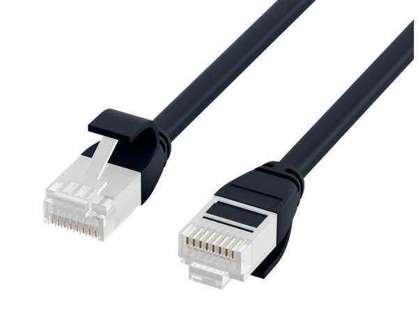 Naar omschrijving van K8108SW-1-5 - RJ45 Patch Cord Cat.6A U/UTP TPE 3,6mm ultraflex black 1.5m