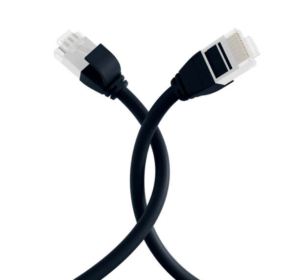 Naar omschrijving van K8108SW-1-5 - RJ45 Patch Cord Cat.6A U/UTP TPE 3,6mm ultraflex black 1.5m