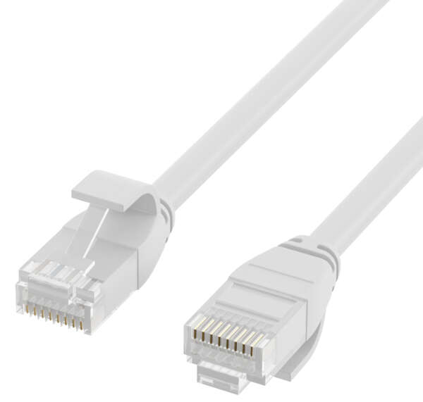 Naar omschrijving van K8108WS-5 - RJ45 Patch Cord Cat.6A U/UTP TPE 3,6mm ultraflex white 5m