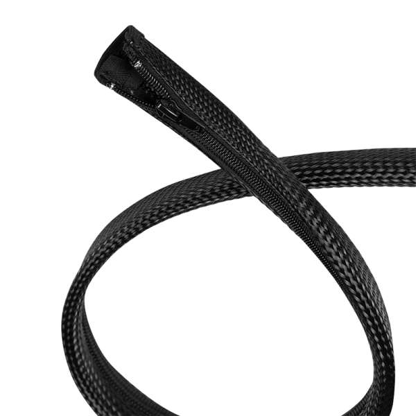 Naar omschrijving van KAB0082 - Cable sleeve with zipper, Polyester, Ø 30 mm, black, 5 m