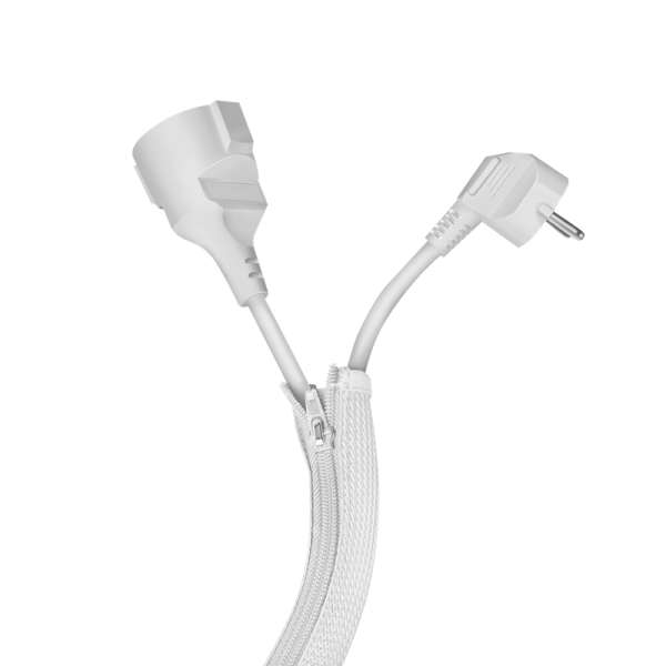 Naar omschrijving van KAB0090 - Cable sleeve with zipper, Polyester, Ø 30 mm, white, 5 m