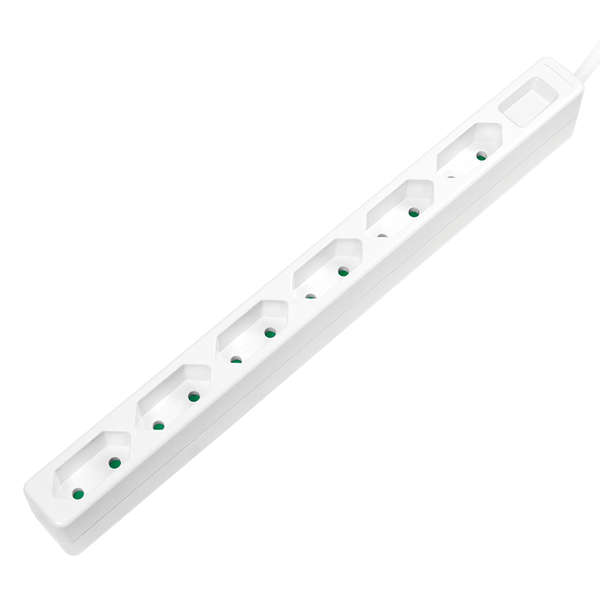 Naar omschrijving van LPS231 - Socket outlet 6-way, slim, 1.5m, white