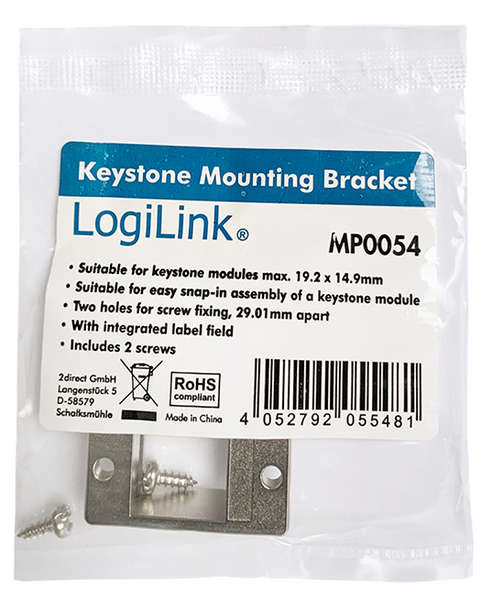 Naar omschrijving van MP0054 - Keystone Holder, mounting bracket for keystone modules