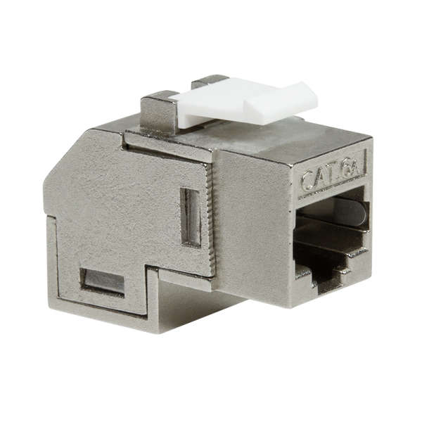 Naar omschrijving van NK4025 - Cat.6A Keystone Inline Coupler STP, 90° angled, metal housing