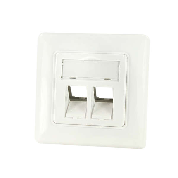 Naar omschrijving van NK4054 - Keystone faceplate for 2 keystone jacks,  pure white