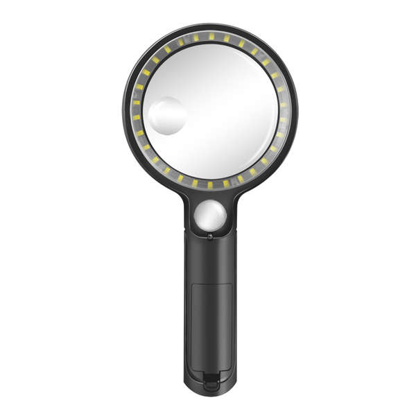 Naar omschrijving van WZ0075 - Magnifying glass with light, 5x, 13x and 20x magnification, black